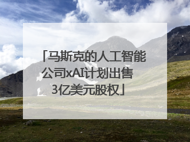 马斯克的人工智能公司xAI计划出售3亿美元股权